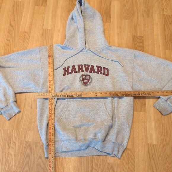 Harvard University Champion Hoodie Sweatshirt Mens Medium Gray Pullover College - Picture 2 of 9